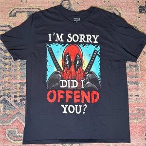 Marvel Black and Red Deadpool Men's Shirt